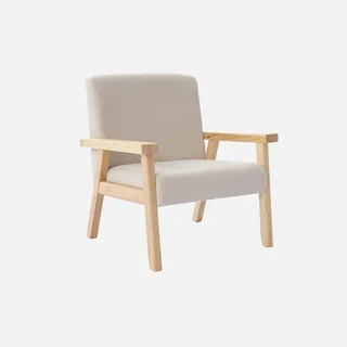Scandinavian kids armchair velvet khaki rubberwood comfortable ages 3-7