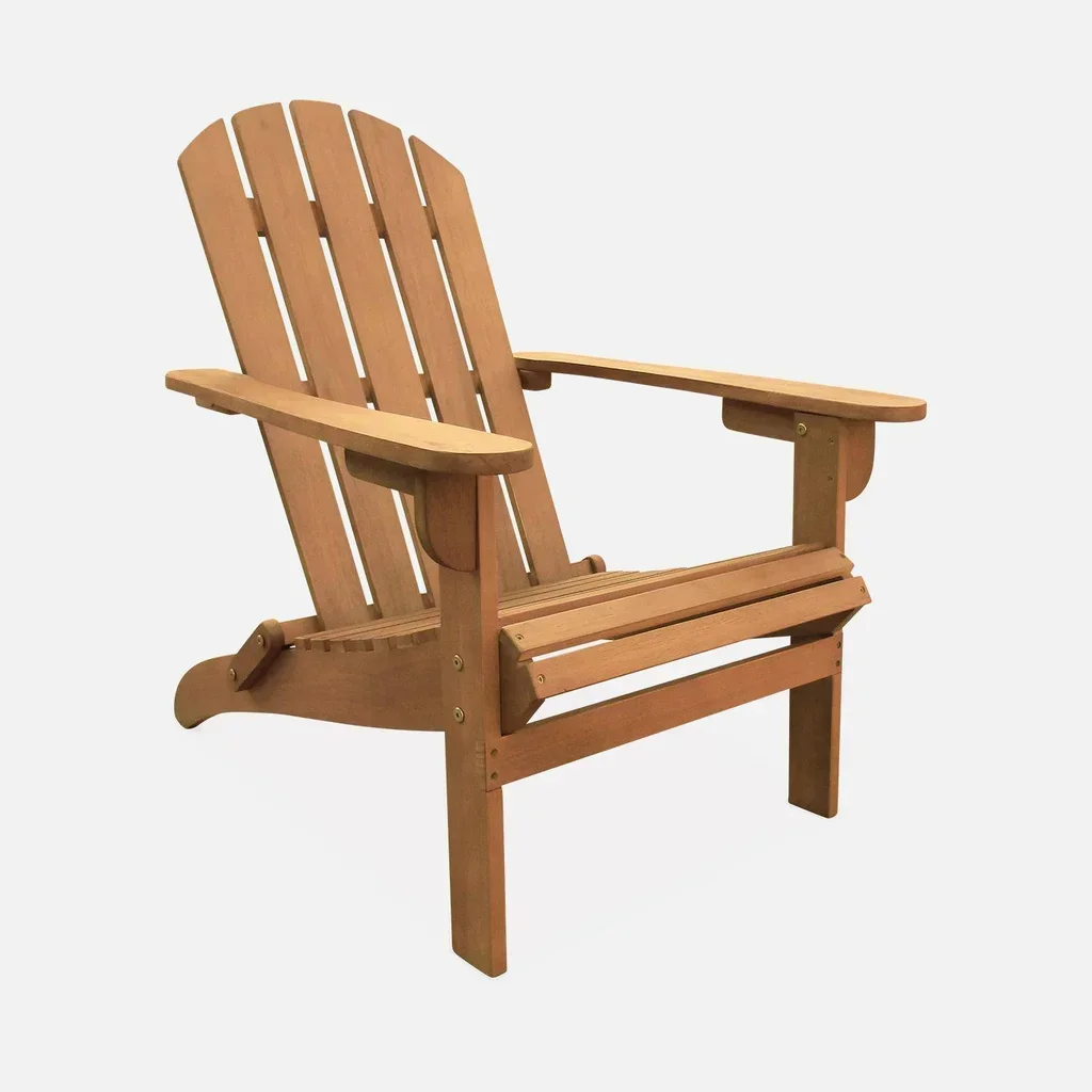 Fauteuil Adirondack bois eucalyptus terrasse jardin vintage