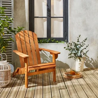 Fauteuil Adirondack bois eucalyptus terrasse jardin vintage