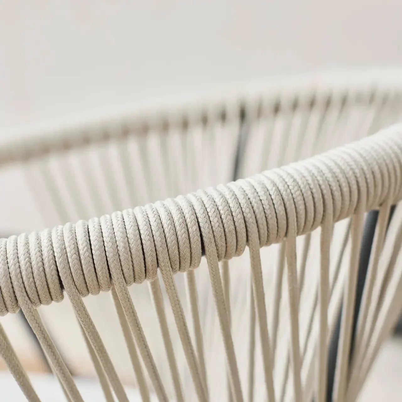 Fauteuil jardin Liora acier cordage empilable lot 2