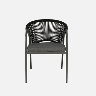 Fauteuils jardin empilables acier cordage Liora lot 2