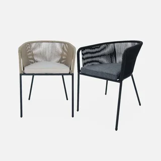Fauteuils jardin métal galvanisé et cordage tressé lot de 2 Santos
