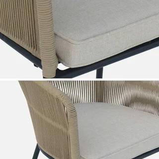 2 fauteuils jardin métal galvanisé cordage tressé Santos résistants intempéries