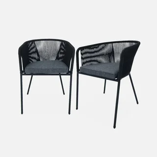 Fauteuils jardin métal galvanisé et cordage tressé lot de 2 Santos