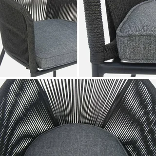Fauteuils jardin métal galvanisé et cordage tressé lot de 2 Santos