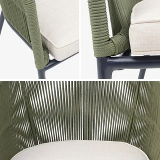 Fauteuil jardin métal galvanisé cordage tressé Santos lot 2