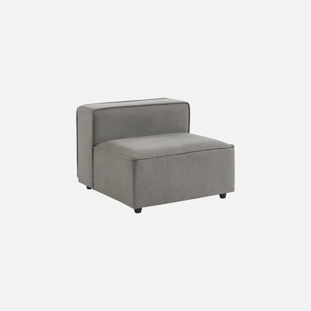 Sillón modular tela impermeable 1 plaza gris jaspeado salón