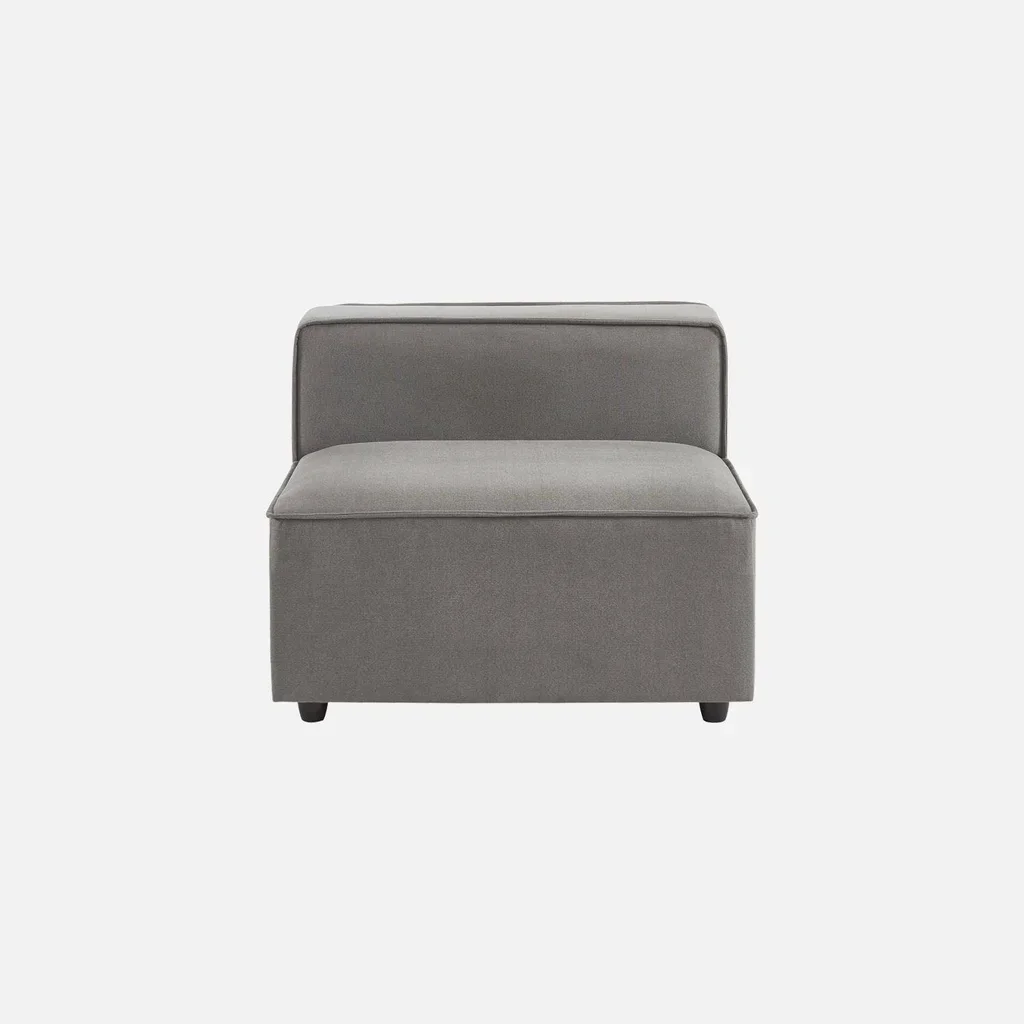 Sillón modular tela impermeable 1 plaza gris jaspeado salón