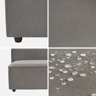 Sillón modular tela impermeable 1 plaza gris jaspeado salón