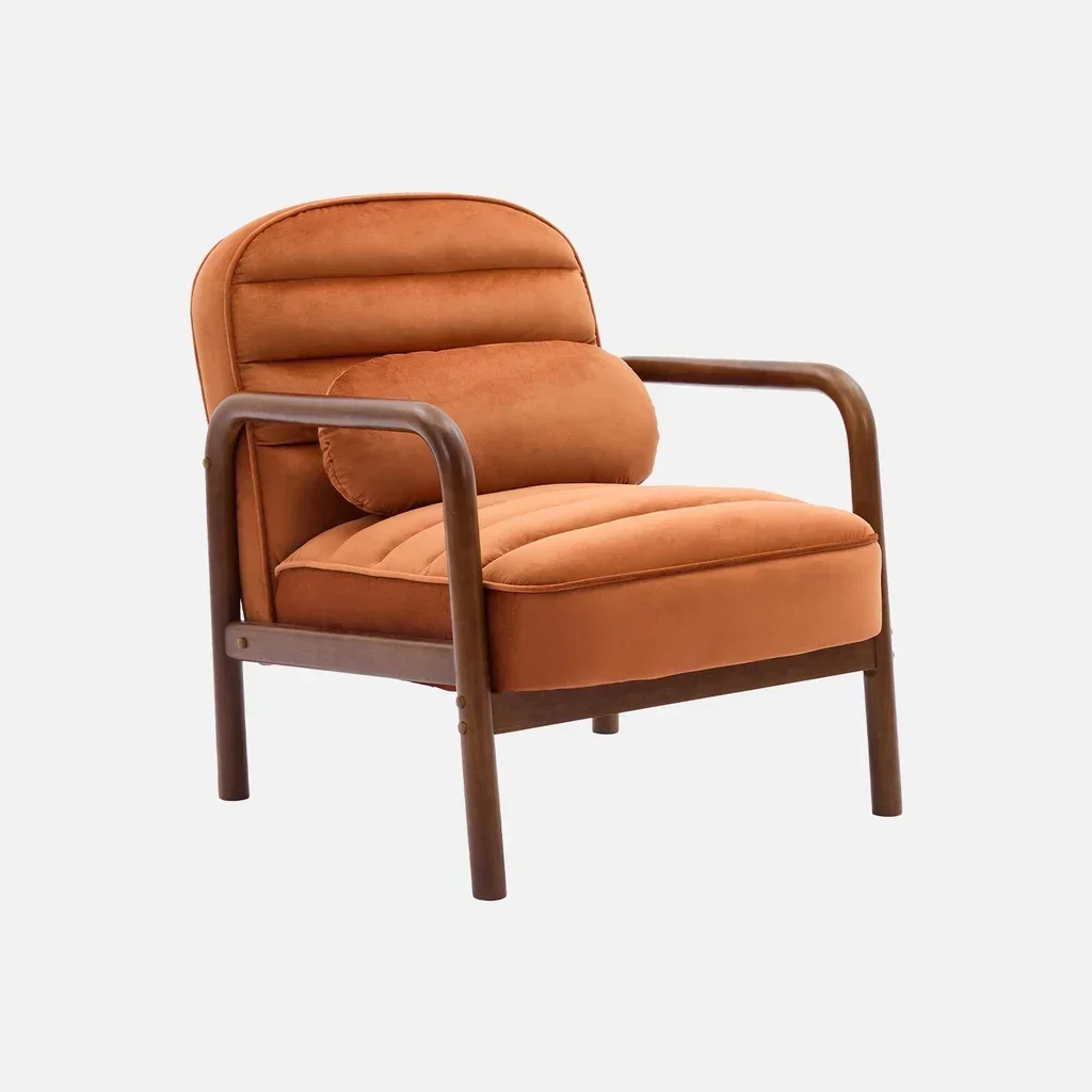 Schwarzer Samt Vintage Sessel Hevea Nussbaum Amélie