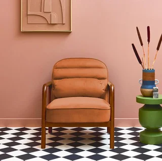 Schwarzer Samt Vintage Sessel Hevea Nussbaum Amélie