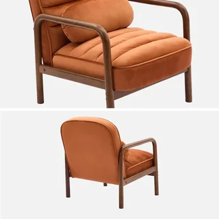 Schwarzer Samt Vintage Sessel Hevea Nussbaum Amélie