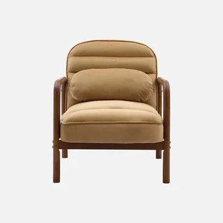 Schwarzer Samt Vintage Sessel Hevea Nussbaumholz Amélie