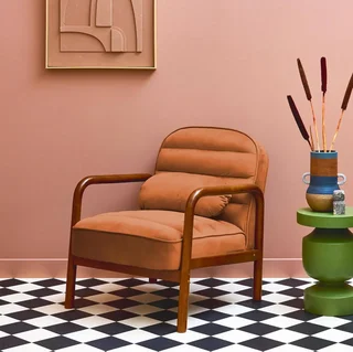 Schwarzer Samt Vintage Sessel Hevea Nussbaum Amélie