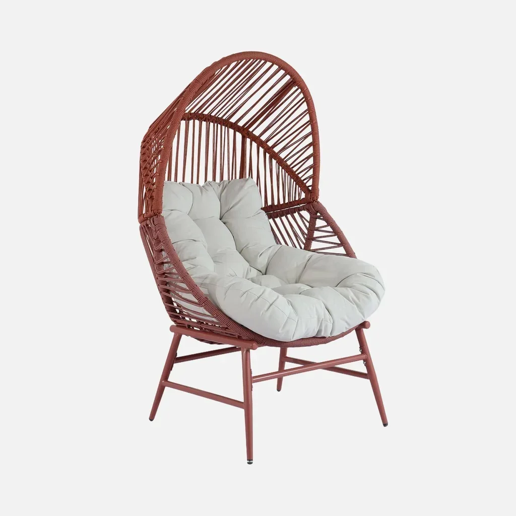 Outdoor egg chair steel resin terracotta contemporary design terrace garden