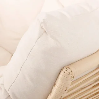 Fauteuil œuf de jardin Salenza en résine tressée et acier avec coussin confortable