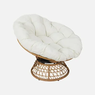 Fauteuil papasan rotatif polyrotin Ø96 cm loveuse confort jardin