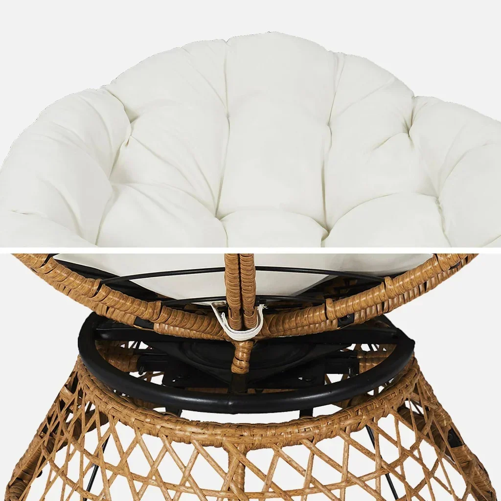 Fauteuil papasan rotatif polyrotin Ø96 cm loveuse confort jardin