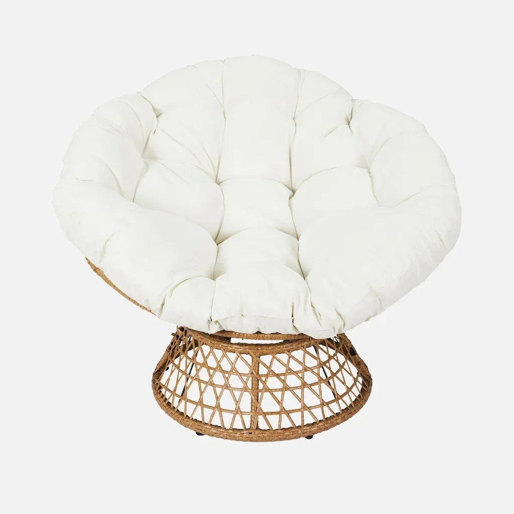 Fauteuil papasan rotatif polyrotin Ø96 cm loveuse confort jardin