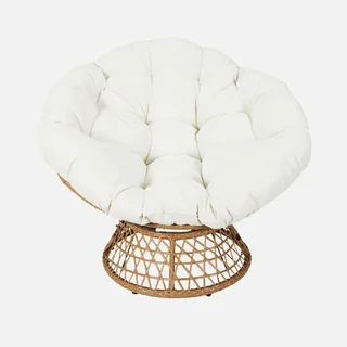 Fauteuil papasan rotatif polyrotin Ø96 cm loveuse confort jardin
