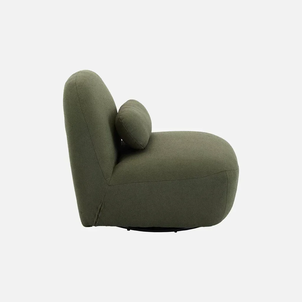 Sillón Giratorio 360° Bouclé Texturizado Gris Spino