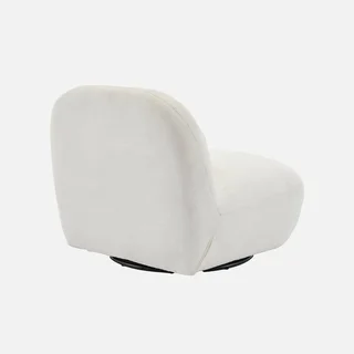Sillón giratorio Spino gris bouclé texturizado 360° diseño contemporáneo salón