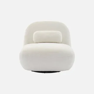 Sillón giratorio Spino gris bouclé texturizado 360° diseño contemporáneo salón