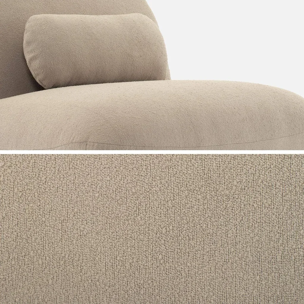 Sillón Giratorio 360° Gris Bouclé Texturizado Diseño Contemporáneo Spino