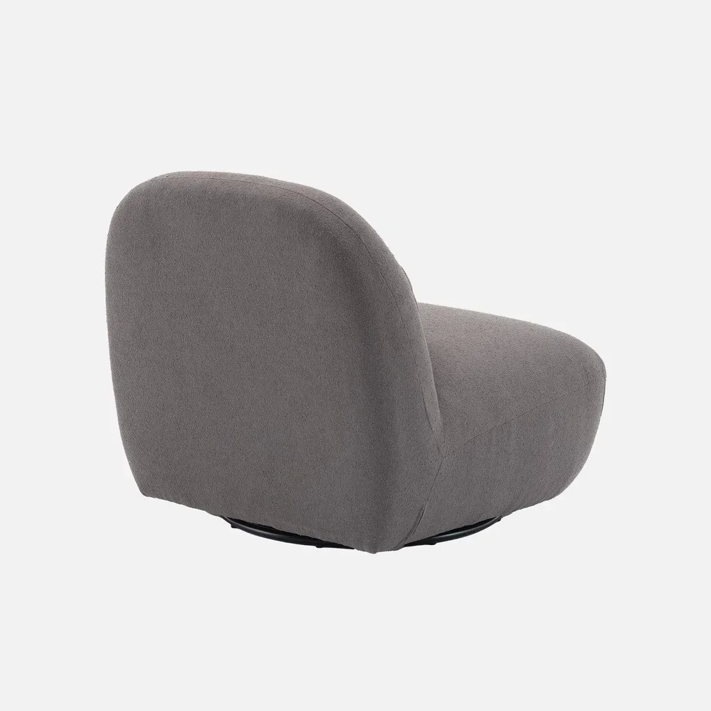 Sillón Giratorio 360° Bouclé Texturizado Gris Spino Confort