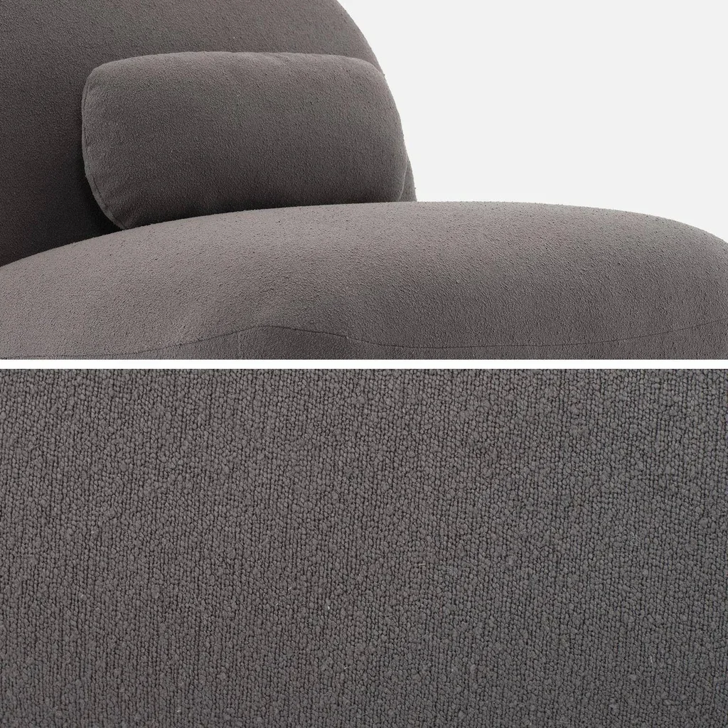 Sillón Giratorio 360° Bouclé Texturizado Gris Spino Confort
