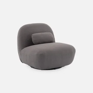 Sillón Giratorio 360° Bouclé Texturizado Gris Spino Confort