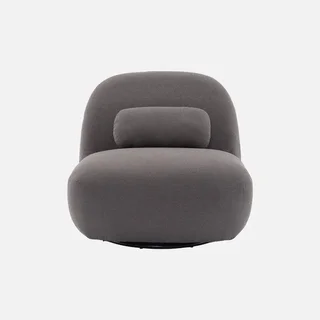 Sillón Giratorio 360° Bouclé Texturizado Gris Spino Confort
