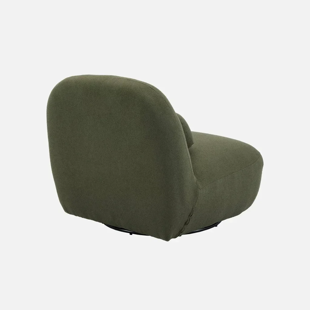 Sillón Giratorio 360° Bouclé Texturizado Gris Spino