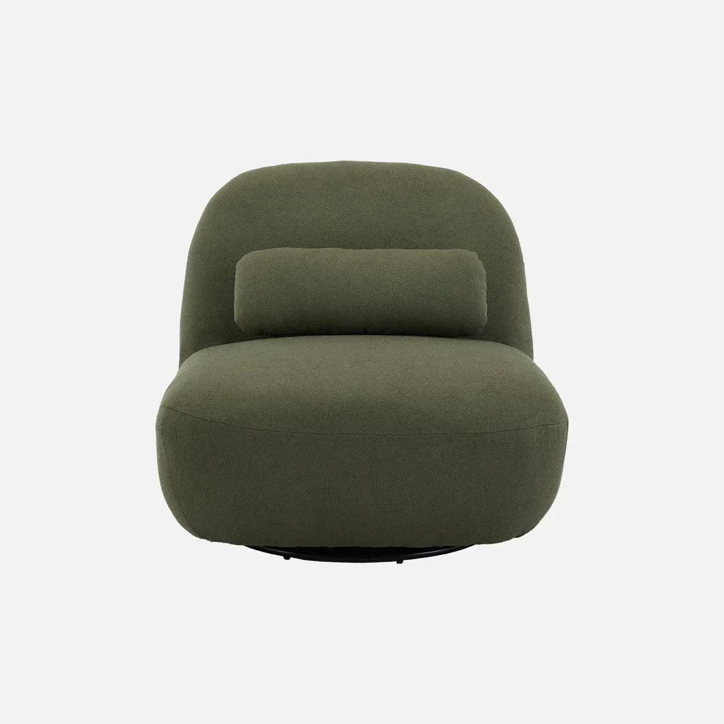 Sillón Giratorio 360° Bouclé Texturizado Gris Spino
