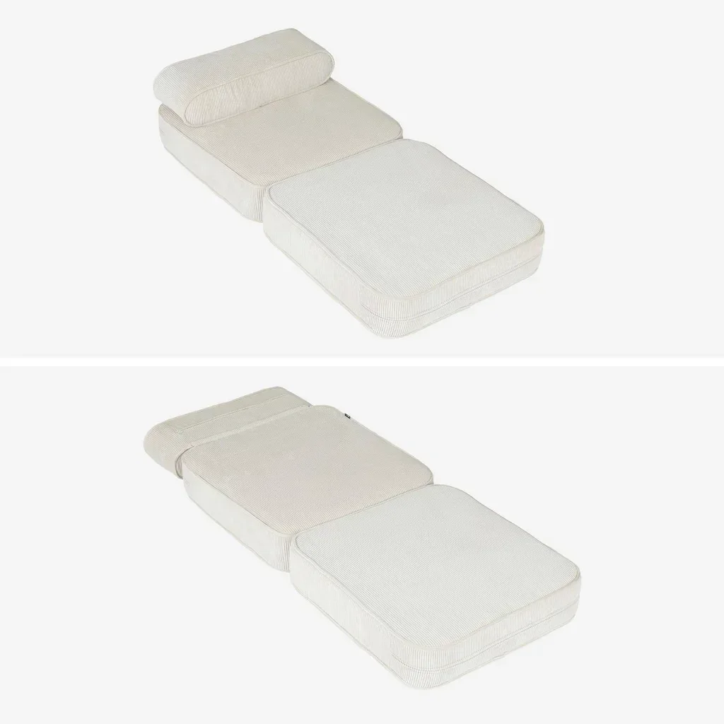Fauteuil enfant velours côtelé pliable crème Imani