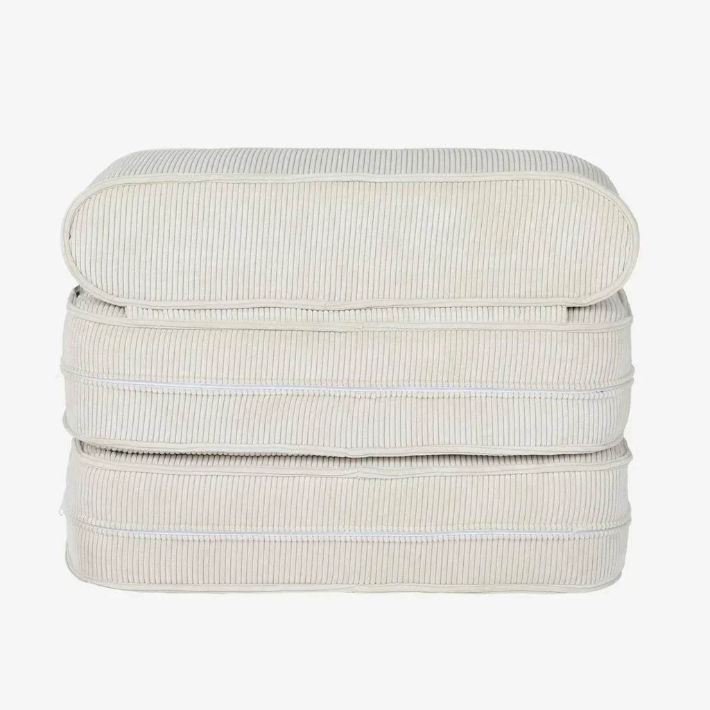Fauteuil enfant velours côtelé pliable crème Imani