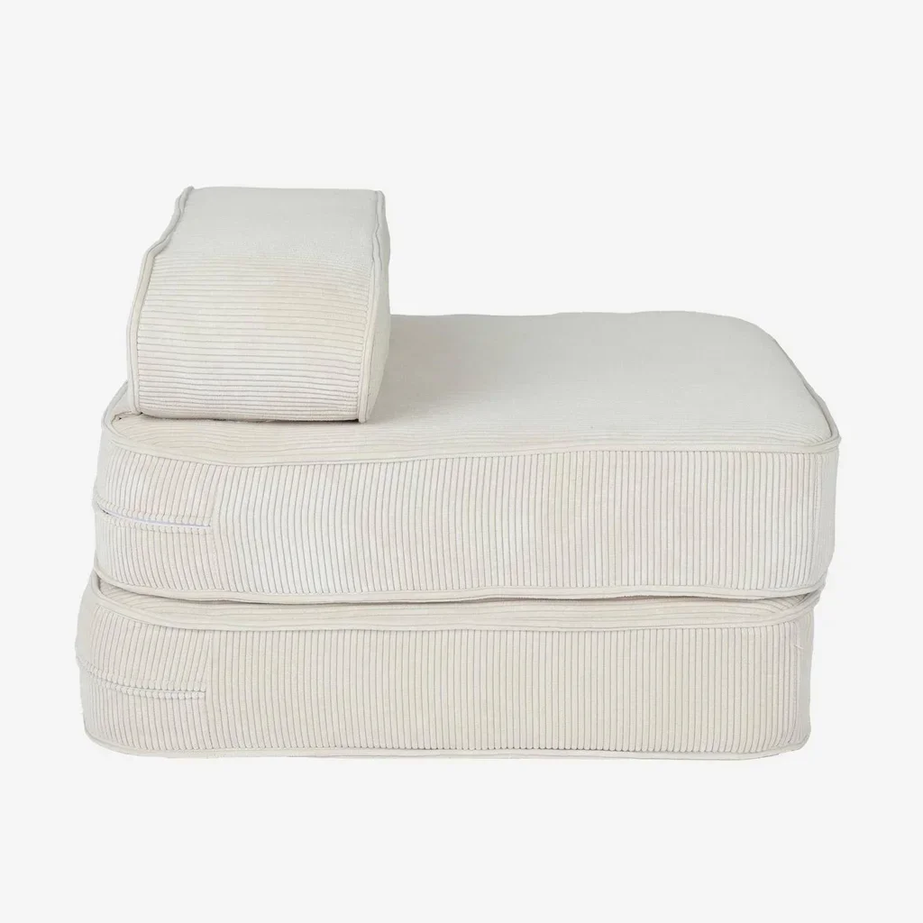 Fauteuil enfant velours côtelé pliable crème Imani