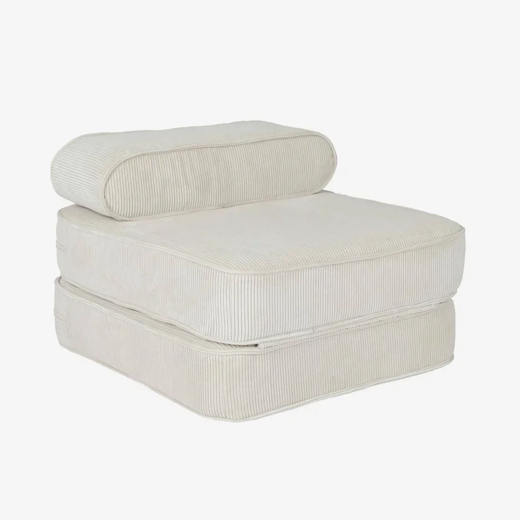Fauteuil enfant velours côtelé pliable crème Imani