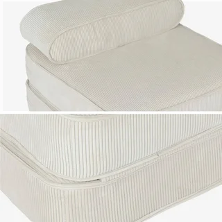 Fauteuil enfant velours côtelé pliable crème Imani