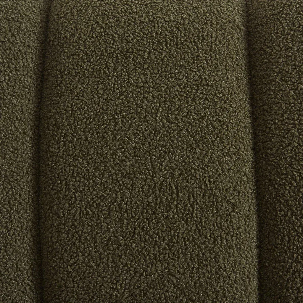 Fauteuil relax arrondi Angel bois hévéa et tissu bouclette texturé