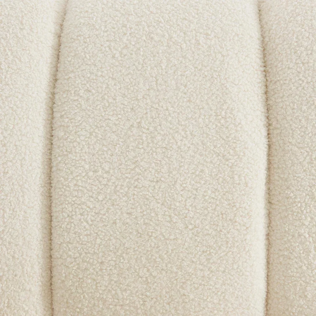 Fauteuil relax arrondi bois hévéa tissu bouclette Angel