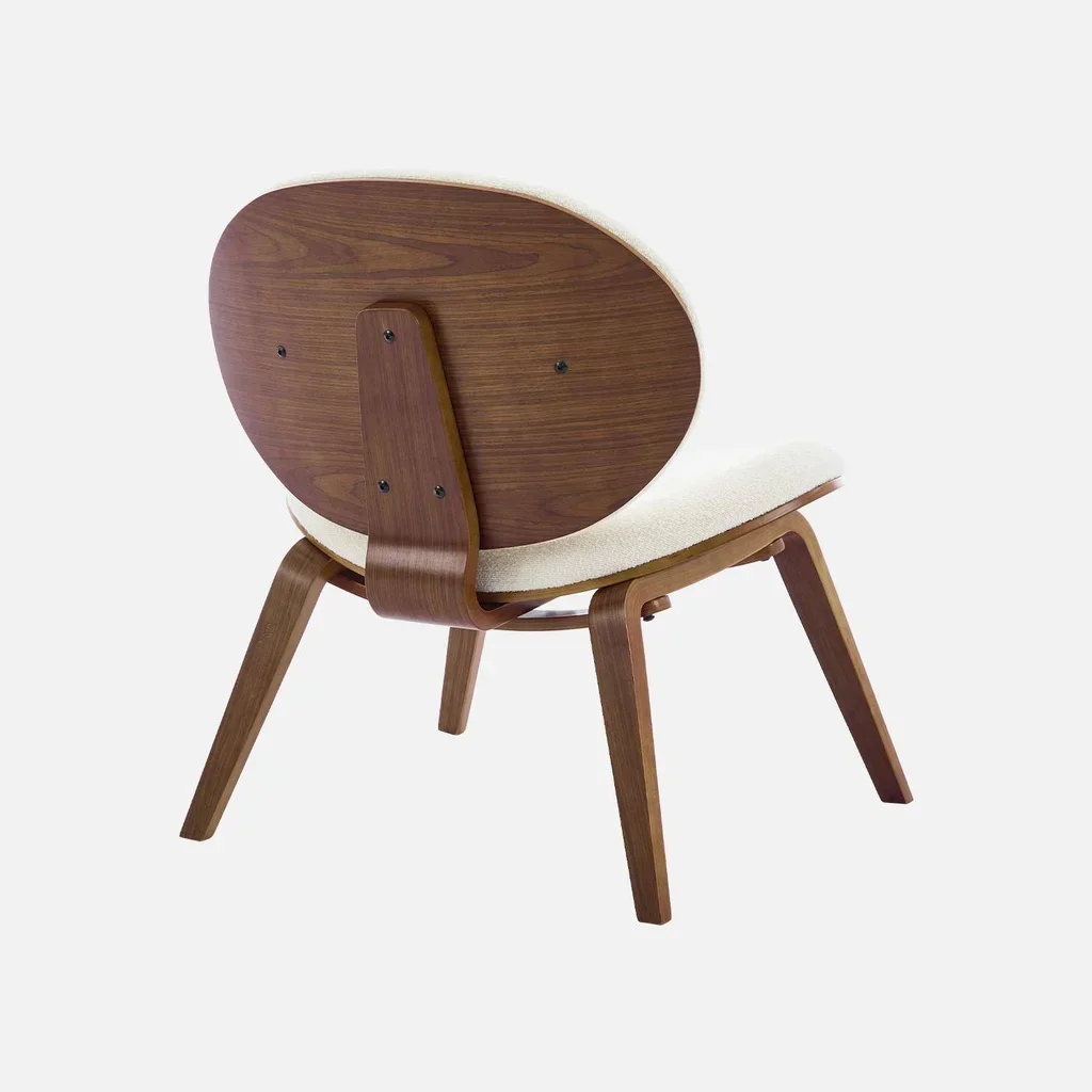 Fauteuil relax chêne et bouclette crème - confort intemporel
