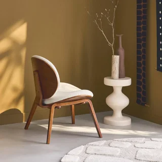 Fauteuil relax chêne et bouclette crème - confort intemporel