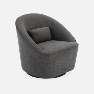 360° Drehbarer Sessel Beige Stoff Cocooning Design Lana