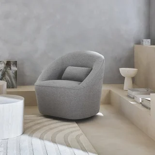 Lana Drehsessel 360° Beiger Stoff Bequemer Wohnzimmer Sessel