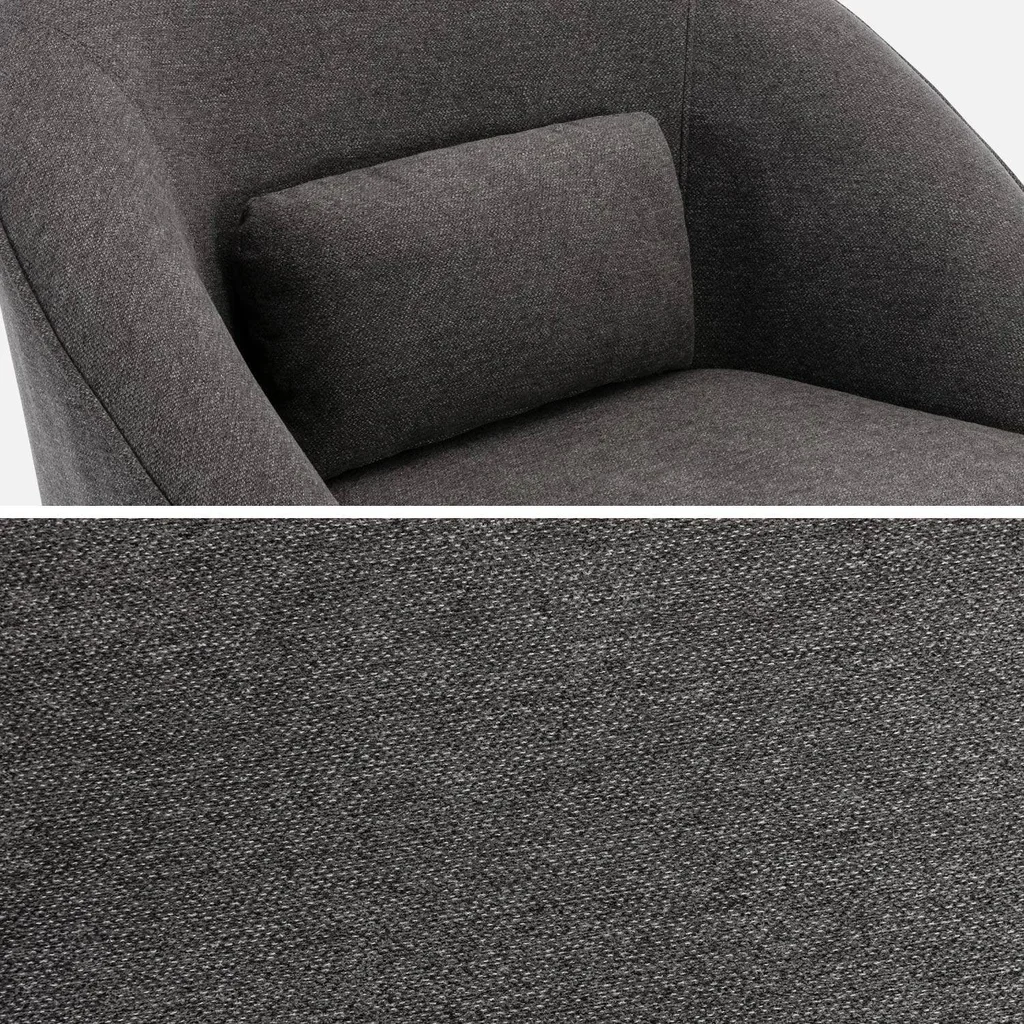 360° Drehbarer Sessel Beige Stoff Cocooning Design Lana