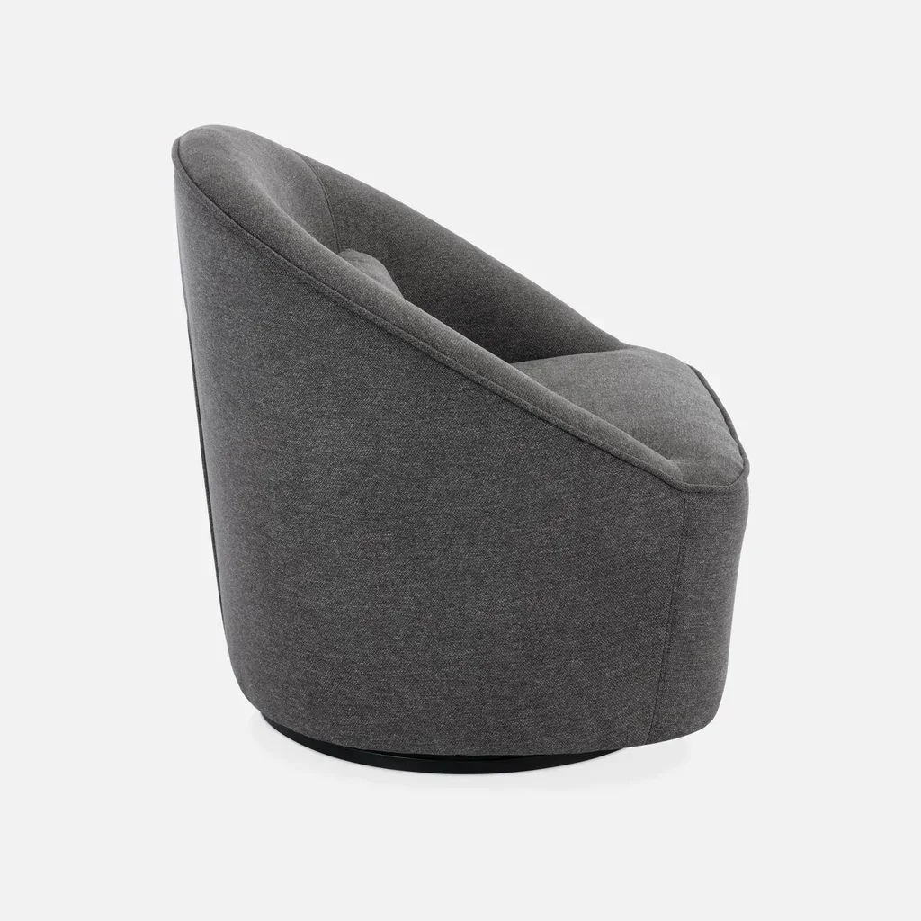 360° Drehbarer Sessel Beige Stoff Cocooning Design Lana