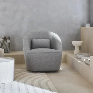 Lana Drehsessel 360° Beiger Stoff Bequemer Wohnzimmer Sessel