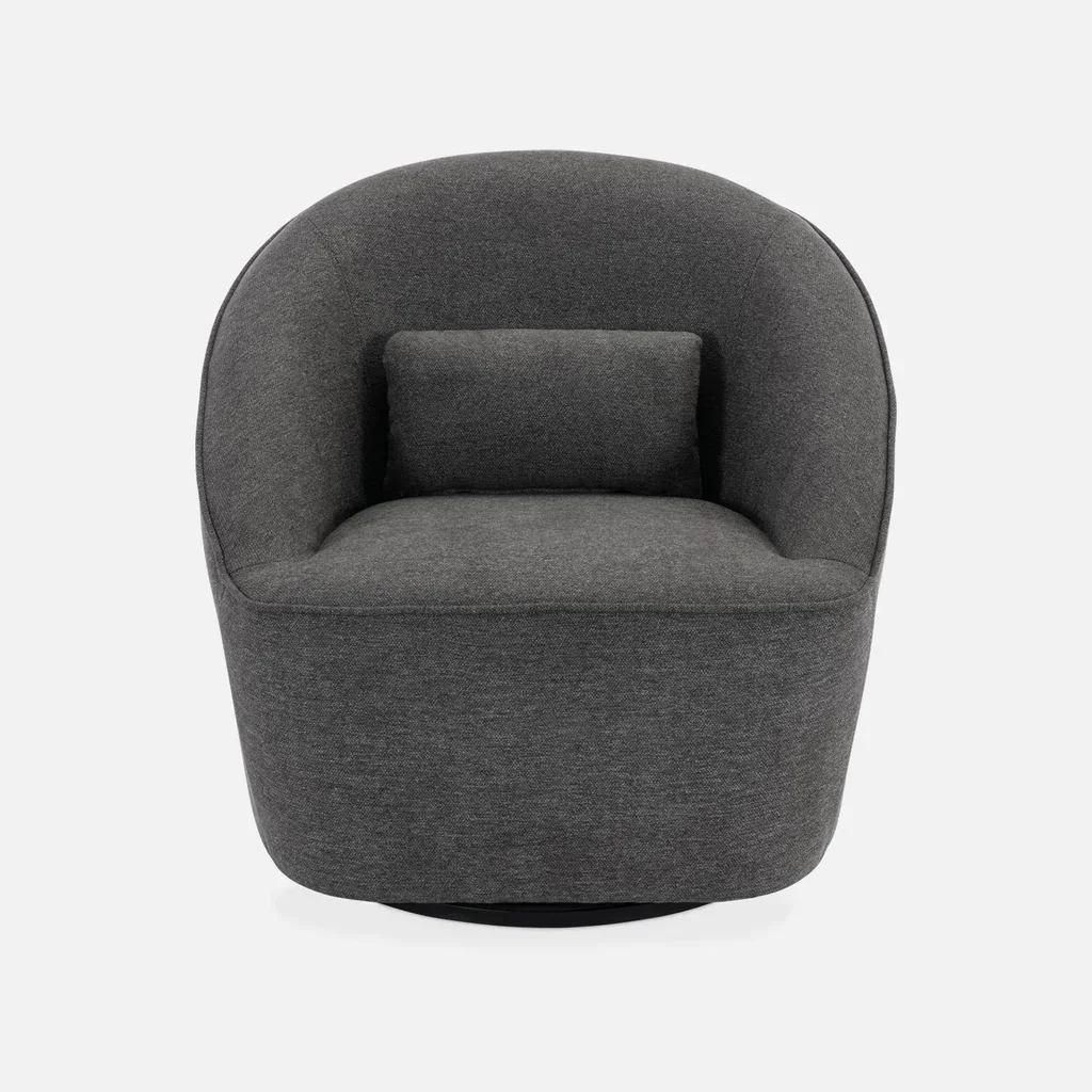 360° Drehbarer Sessel Beige Stoff Cocooning Design Lana
