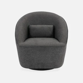360° Drehbarer Sessel Beige Stoff Cocooning Design Lana